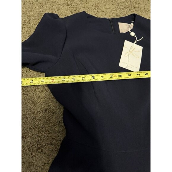 NWT GAL MEETS GLAM Celeste Blue Fit Flare Dress Long Sleeve Career Party Prep 6 - Picture 12 of 13